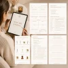 Pré-visualização das páginas do Skin Care Journal Nutri Bu Alma com rotina, tipos de pele e registo diário